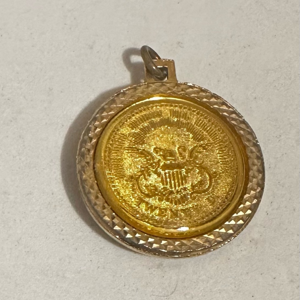 Faux $20 liberty pendant   DH